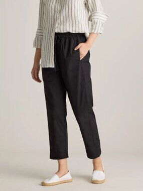 Quince 100% Organic Cotton Poplin Pull-On Pants Black - L